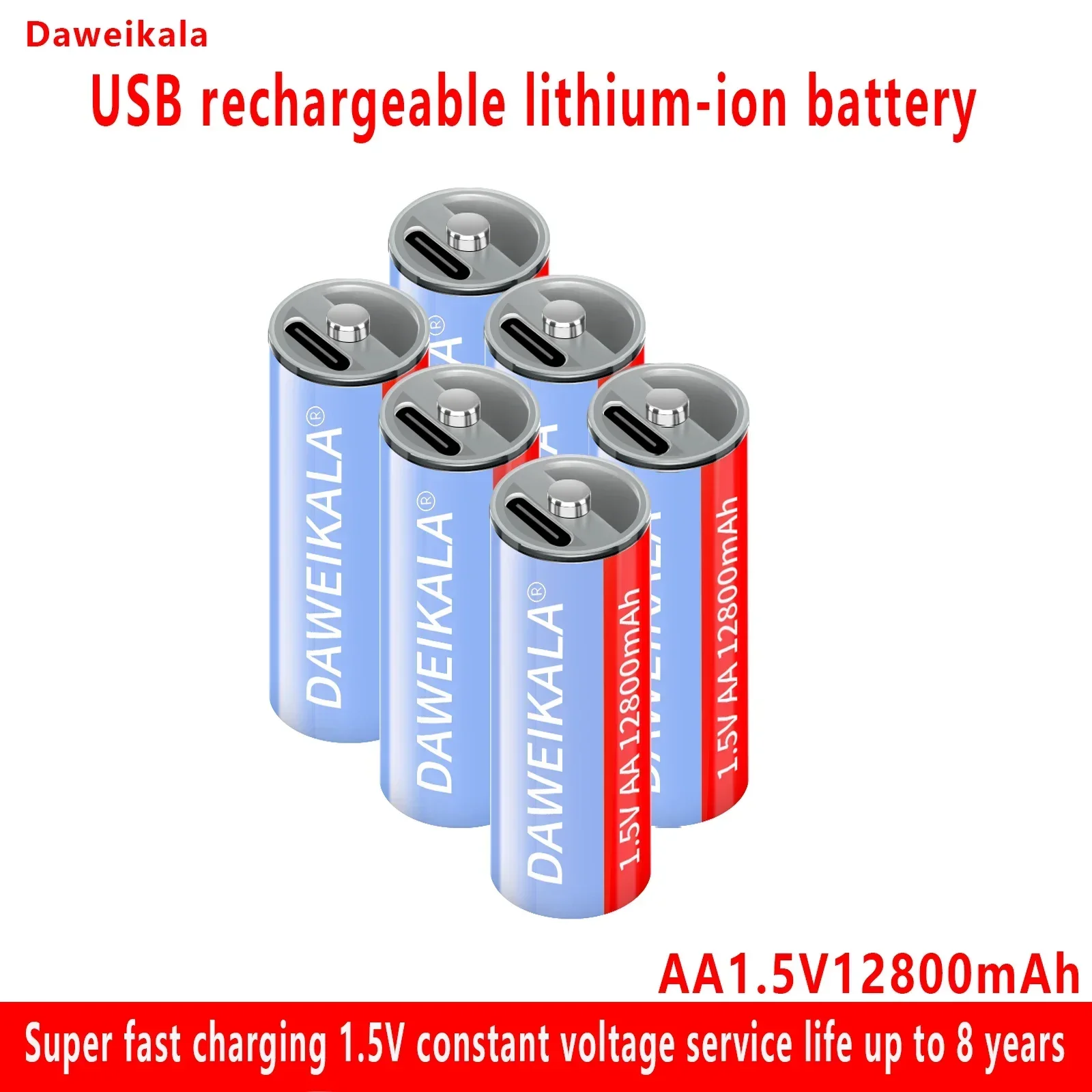 جديد AA USB بطارية ليثيوم أيون قابلة للشحن 1.5 فولت AA12800mah/ليثيوم أيون ساعة للعب مشغل MP3 ميزان الحرارة لوحة المفاتيح