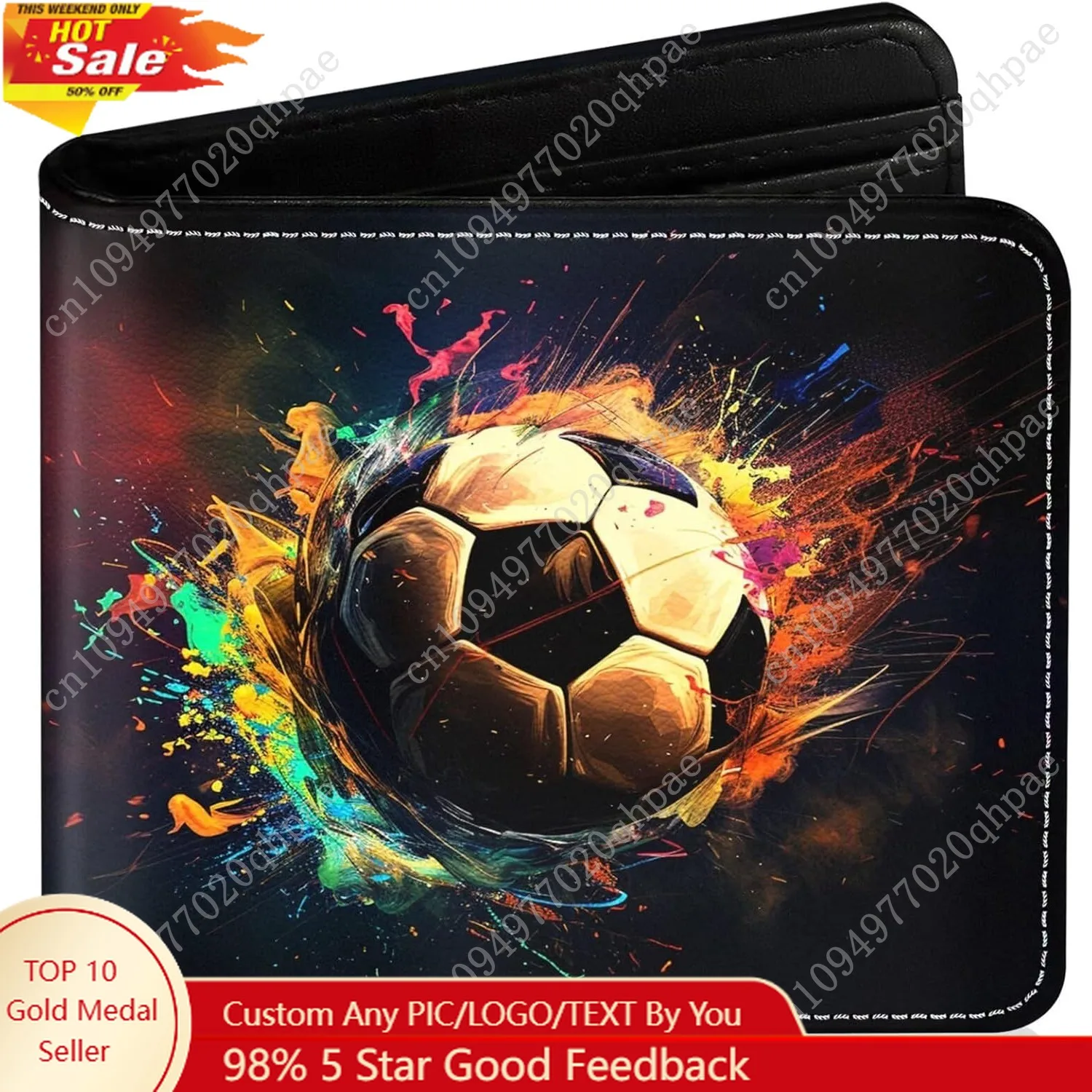 

Boys Wallet for Teens, Cool Kids Wallet for Boys Ages 8-10 9-12 11-15, Funny Soccer Leather Bifold Rfid Blocking, Coin Pocket Id