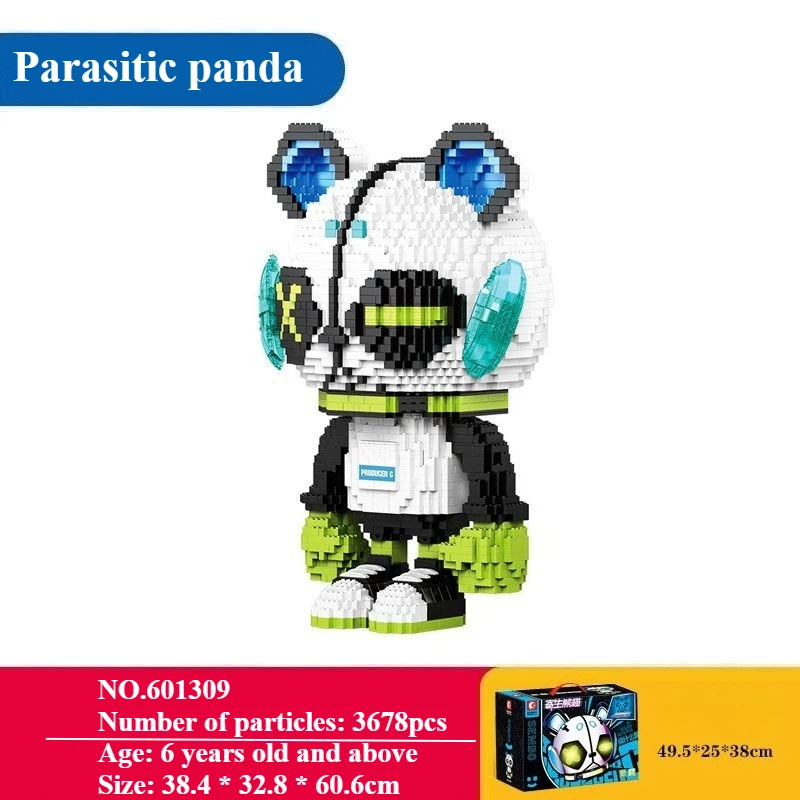 SEMBO BLOCK Panda parassitario Building Block Modello di assemblaggio Ragazzi e ragazze Puzzle fai da te Giocattoli Decorazioni per la casa creative Giocattoli regalo di compleanno