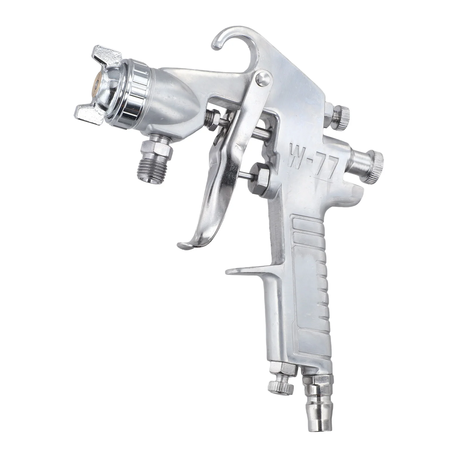W77 Air Spray Tool with Multiple Nozzle Diameter Options and Adjustable Air Valve for Automotive Furniture and Industrial Use