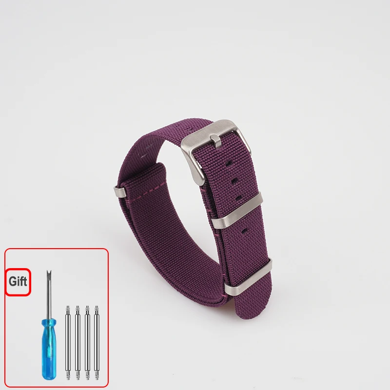 Waschbares elastisches Nylon-Uhrenarmband für Seiko 60s French Troops Parachute Bag Nato Strap 18 mm 20 mm 22 mm wasserdichtes Outdoor-Armband