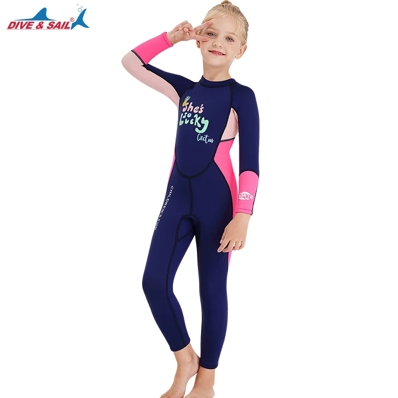 Kids Wetsuit,Thermal Full Wetsuit 2.5mm Neoprene One Piece Long Sleeve Wet Suits Back Zip Swimsuit for Girls Boys and Toddler