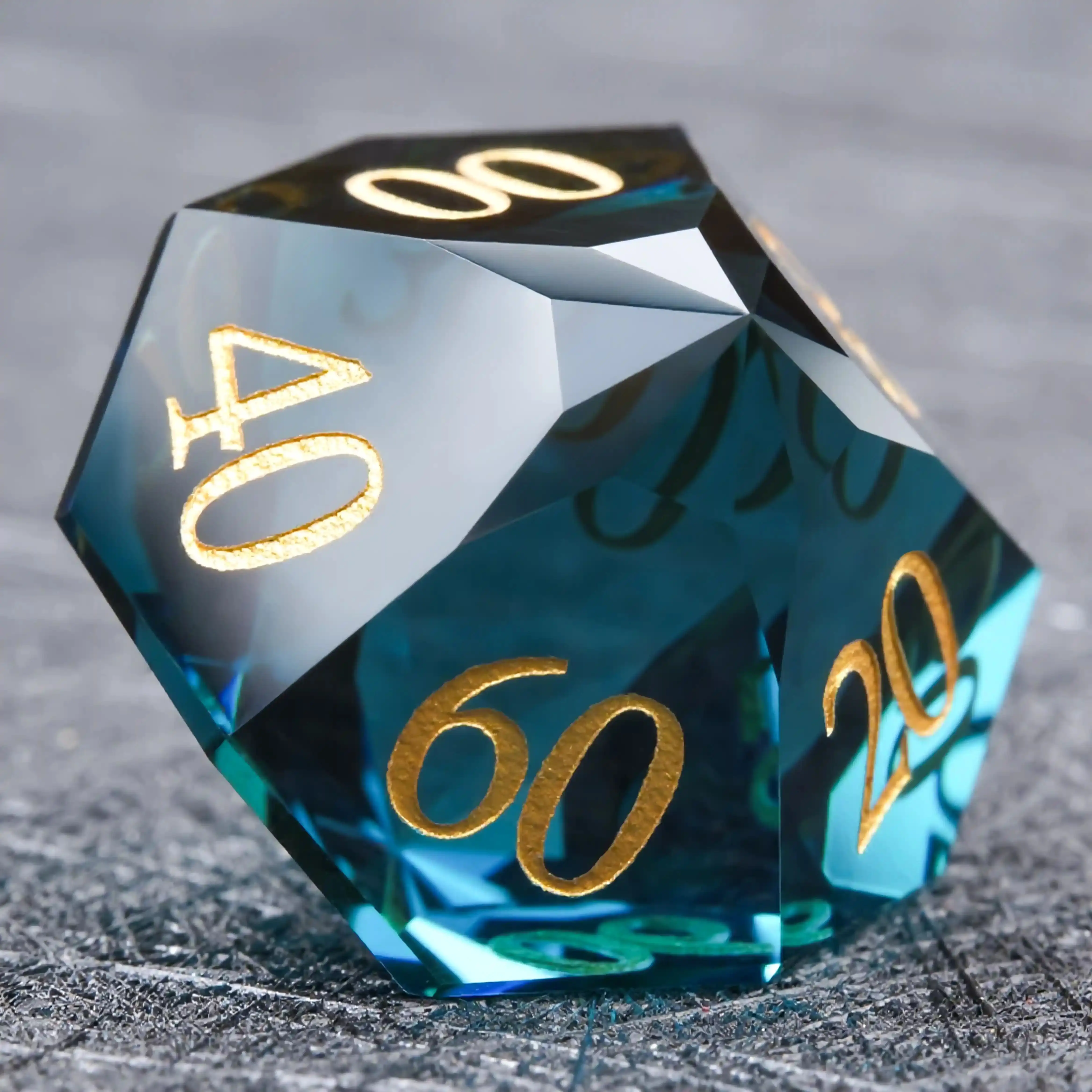 

1-7pcs Blue Glass Gemstone Dice DND Gemstone Dice Set Multi-sided Polyhedral for D&D Game COC Role Playing RPG Table Game