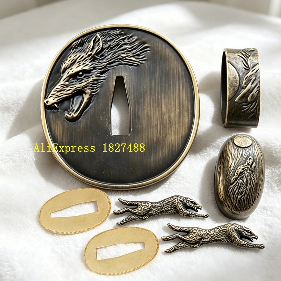Craft Decor for Living Room & Home Display Metal Craft Traditional Japanese Sword Ornament Tsuba Kit Samurai Cosplay Accessories