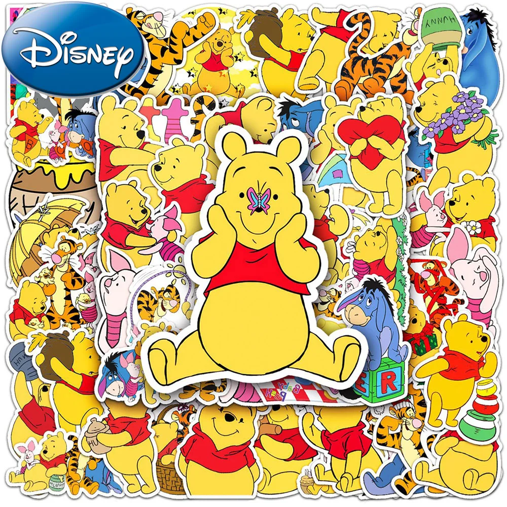 10/30/50pcs Cute Disney Anime Winnie The Pooh Stickers Cartoon Kid DIY Decals Toy DIY Stationery Notebook Phone Graffiti Sticker