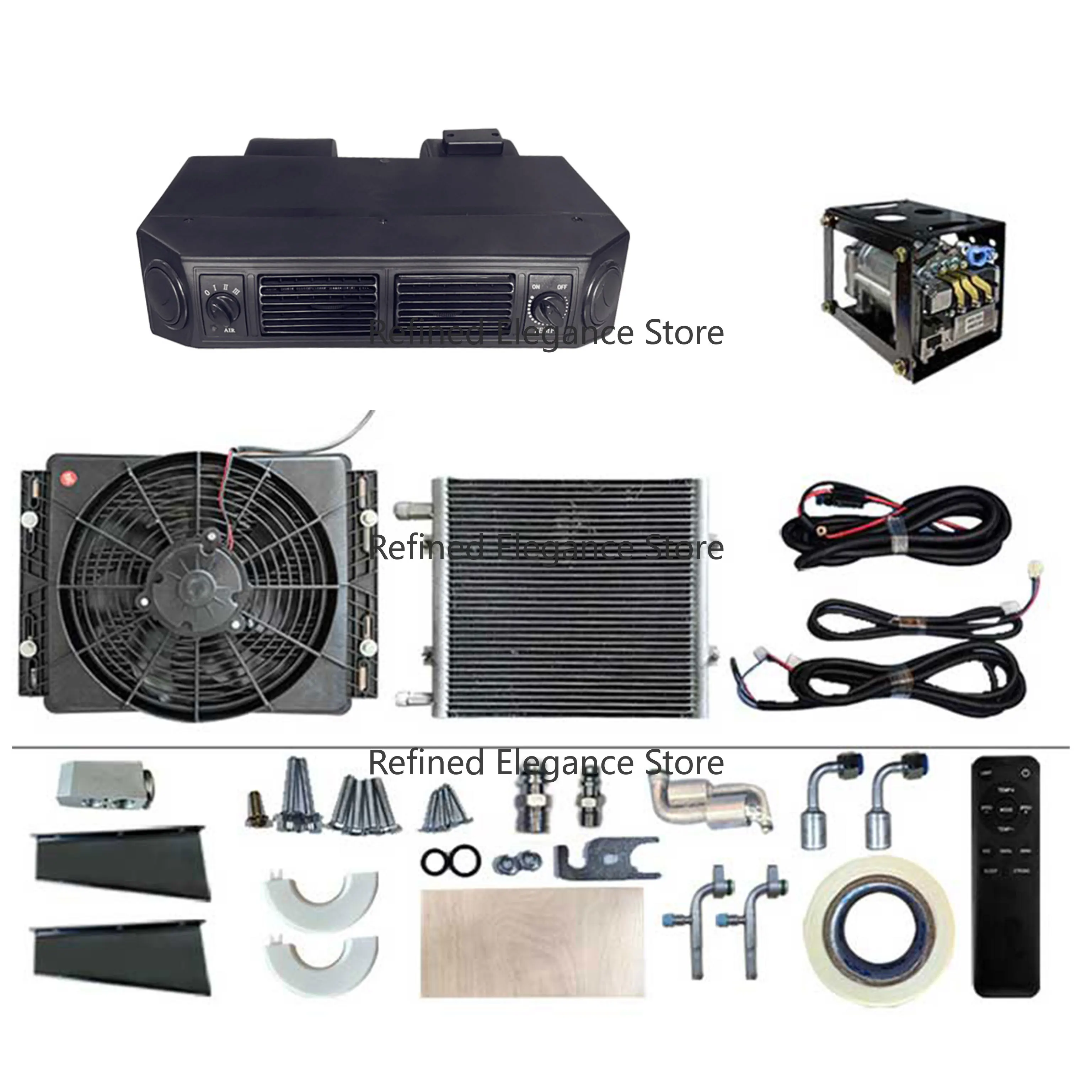 

RV AC Unit Tractor Camping Truck air Conditioner Kit 12v air Conditioner for Camper van Trailer