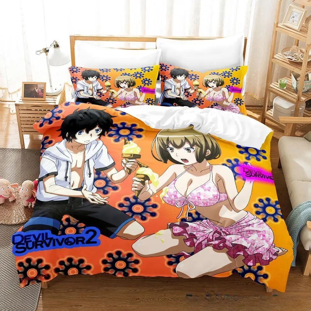 Fashion 3D Print Anime Devil Survivor 2 Bedding Set Single Twin Full Queen King Size Bed Set Adult Kid Bedroom Duvet Cover Sets