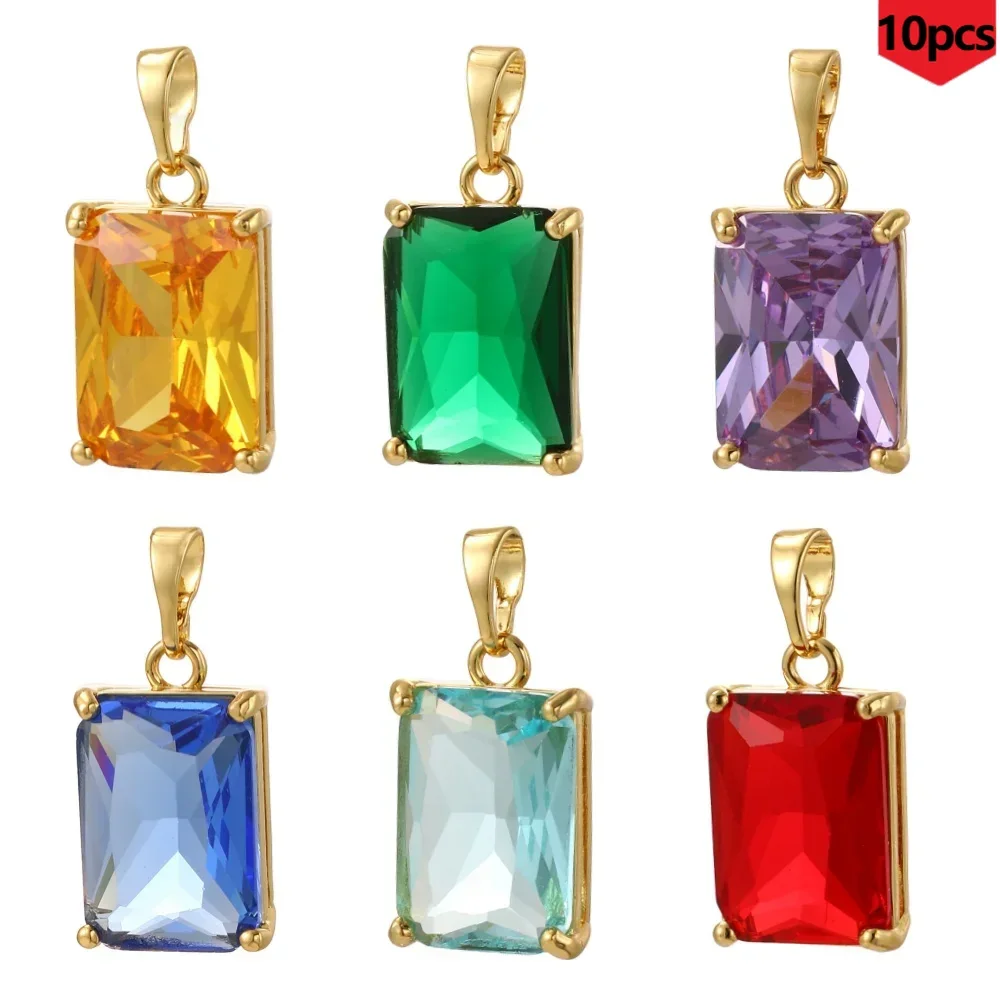 10PCS Beautiful Block Simulation Crystal Pendant,,Fashionable Boutique Jewelry, DIY Necklace Holiday Gift Bulk Items Wholesale