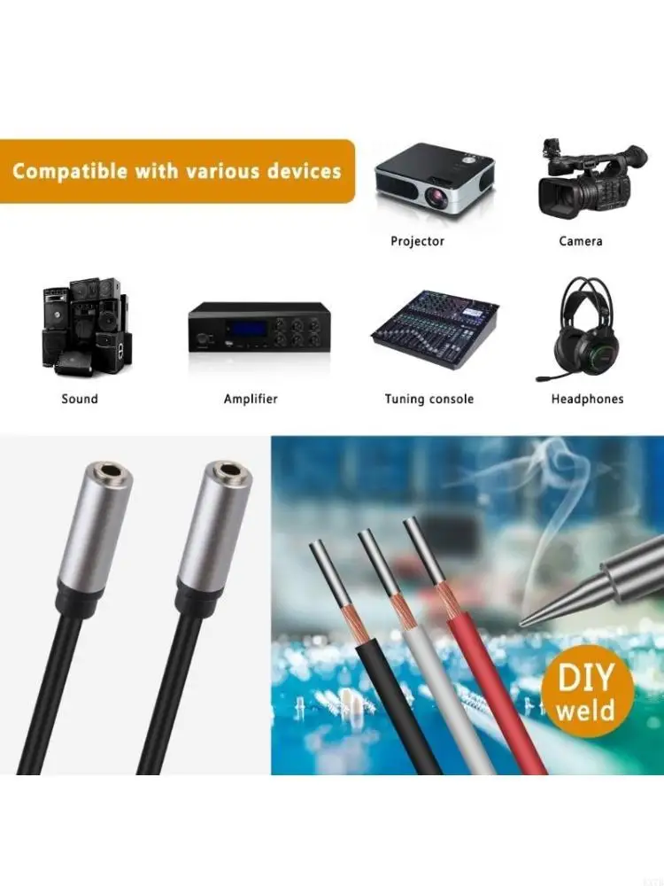 3Pin Stereo Sound 3.5mm Female Port to Bare Wire TRS Cable Cord Line for Headphone And Earphone Repair Projects 