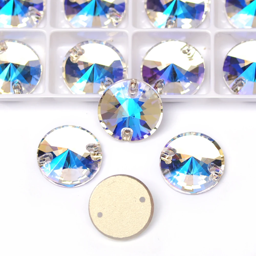 PUBRILEX Moonlight abgeschrägte aufnähbare Strasssteine in verschiedenen Formen, flache Kristallsteine für Kleidung, Handarbeiten und DIY-Zubehör – Detail 3