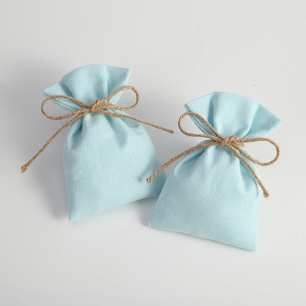 50 Stück Schmuck-Geschenkverpackungsbeutel aus Baumwolle, Jute-Musselin-Beutel, Hochzeitsgeschenk-Süßigkeitenbeutel, Brautparty-Kosmetik-Organizer-Beutel – Detail 7