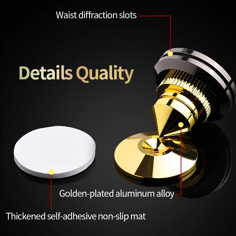 YYTCG 4 Peças Espigões de Suporte para Caixas de Som, Pés Antichoque para Alto-falantes