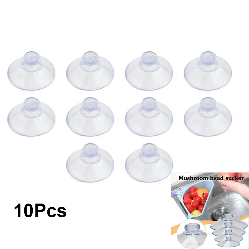 10Pcs 20/30/40mm Mushroom Head Sucker PVC Fish Tank Transparent Glass Sucker Perforated Clear Suction Cup Window Decor for Glass