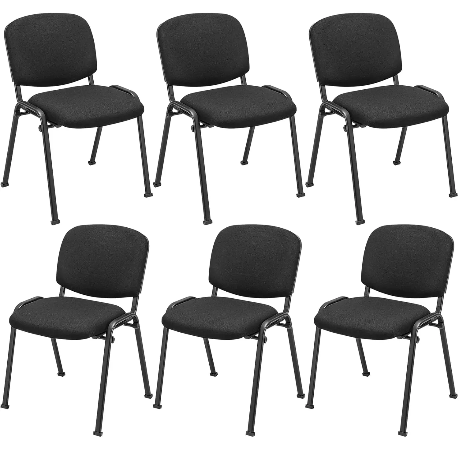 6-Pack Ergonomic Office Conference Room Chairs Set Stackable Guest Seating with Upholstered Back And Seat Customizable Options
