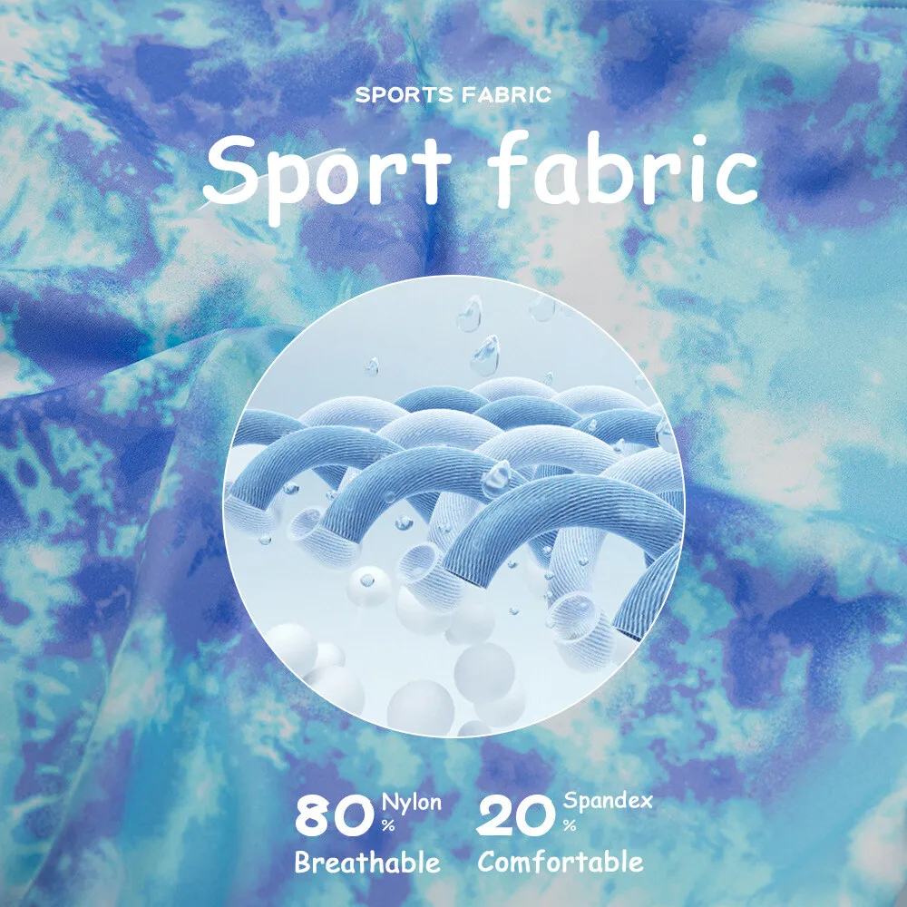 (120-150cm)Kids Printing Quick Dry Sport Pants Jogging Running Sportswear Girls Yoga Dance Exercise Training Fitness Trousers