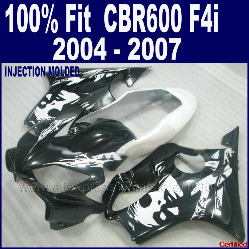 Black Fairings For Honda Cbr600f4i 04 05 06 07 2004 2005 CBR600 F4i 2006 2007 Silver Custom Fairing ABS Hulls ZXMT