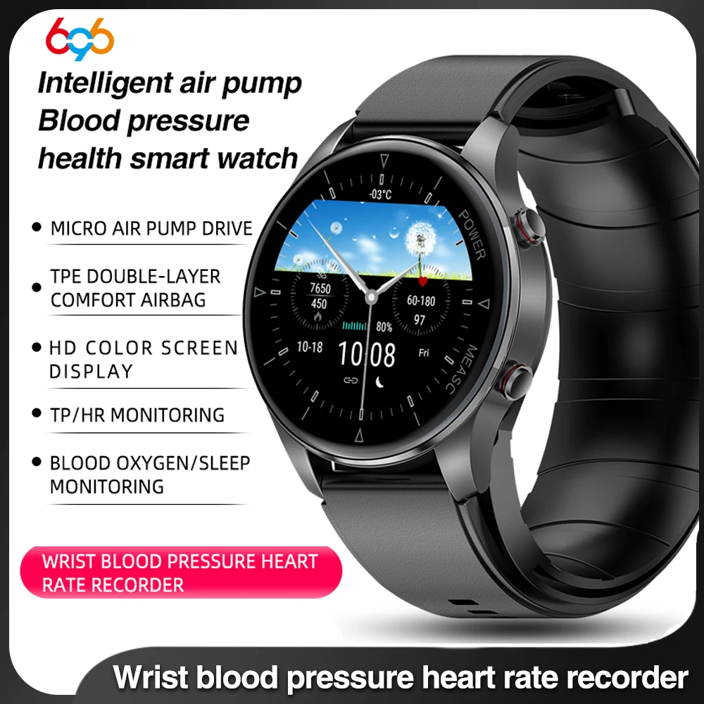 Smart Watch For Men Women Air Pump Sphygmomanometer Medical Grade Heart Rate Thermometer Airbag Wristband Health Teat Smartwatch