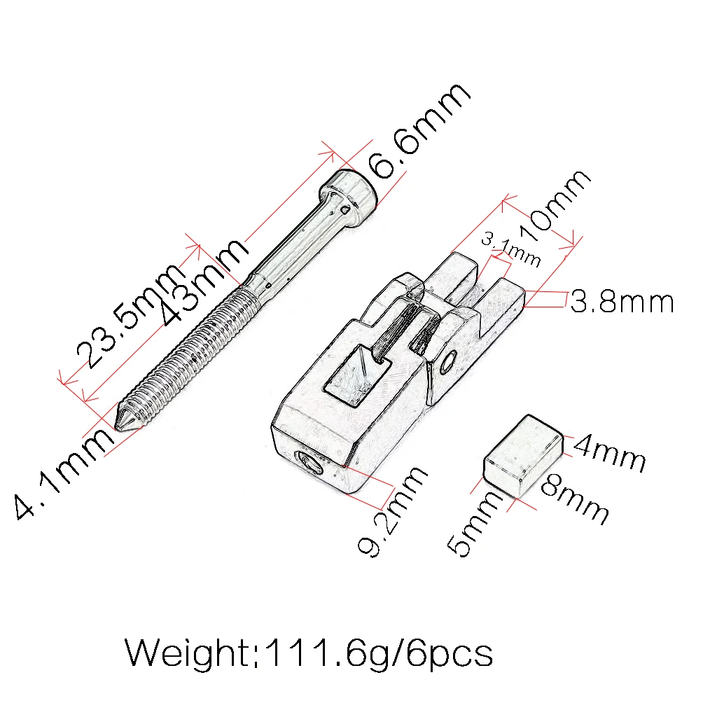 6-String Saddles for Floyd Rose Guitar Bridge with String Lock Screws Guitar Accessories for Acoustic Guitar