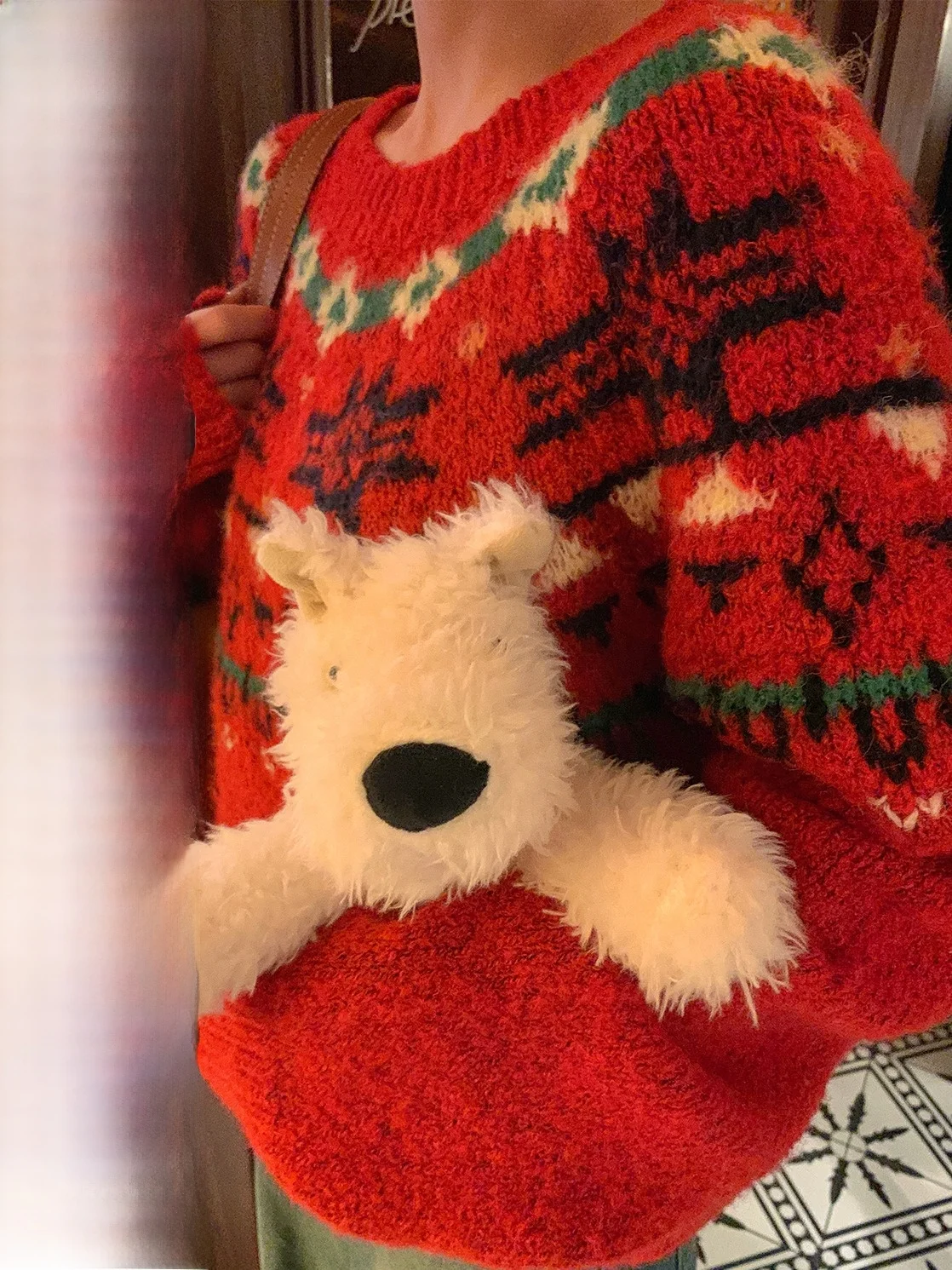 

Красный шерстяной вязаный свитер Long Sve Overhead Sle для женщин, идеально подходящий для новогоднего праздника, маленький размер, осенне-зимний топ