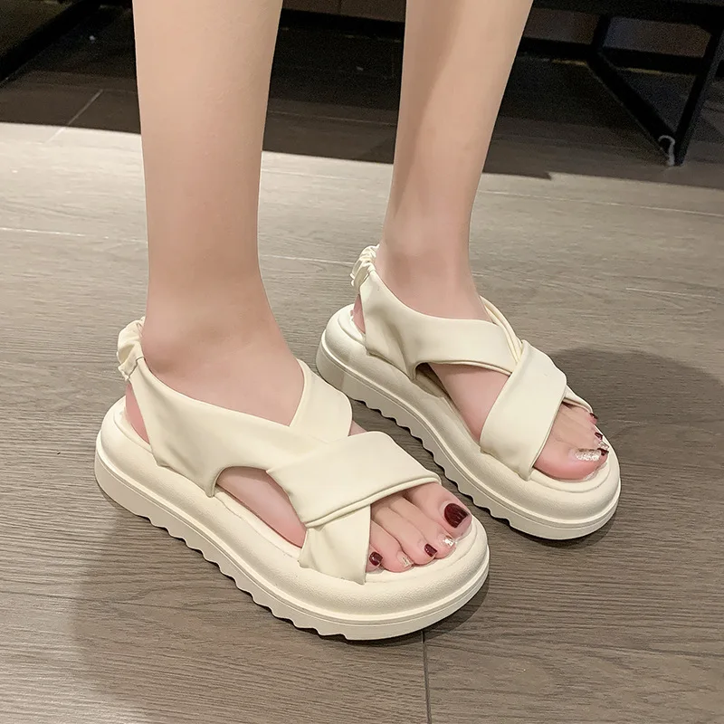 Sandals Women Platform Sandals Summer Women Fashion PU Lightweight Buckle  Platform Heel  Sandalias Mujer