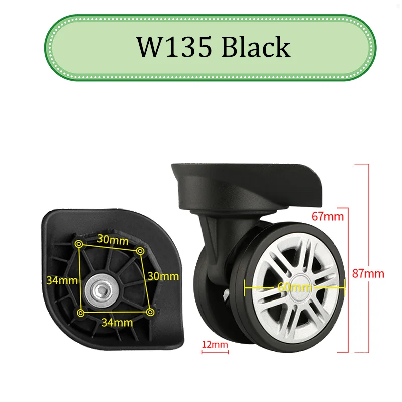 Suitable For HanKe W135 Universal Wheel Trolley Case Wheel Replacement Luggage Pulley Sliding Casters Wear-resistant Repair