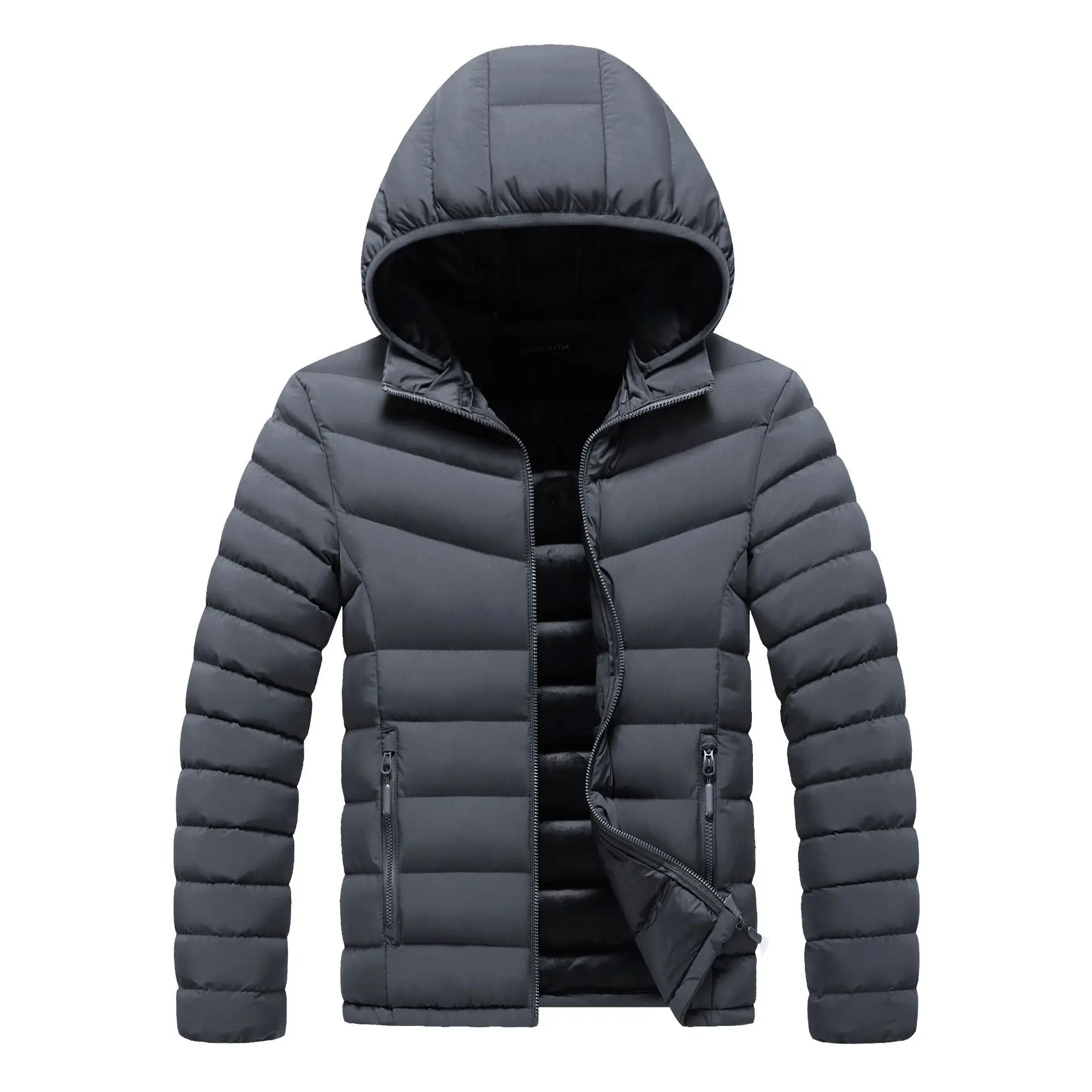 Mode Lässig Jacke Mit Abnehmbaren Hut herren Gepolsterte Baumwolle Kleidung Herbst Winter Jugend Outwear Männer Große Größe 4XL Mantel