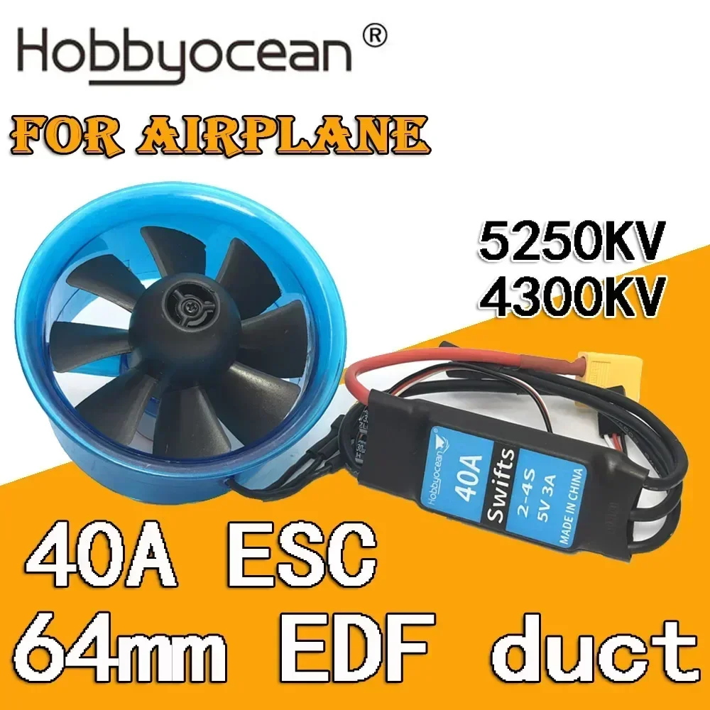 64 mm Kanalventilatorsystem EDF Power 5250KV 4300KV für Flugzeugdüsen