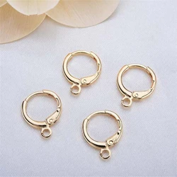 10 pcs/lot new no fade diy earrings jewelry making accessories gold plated 11mm circle earring hooks findings ear stud material