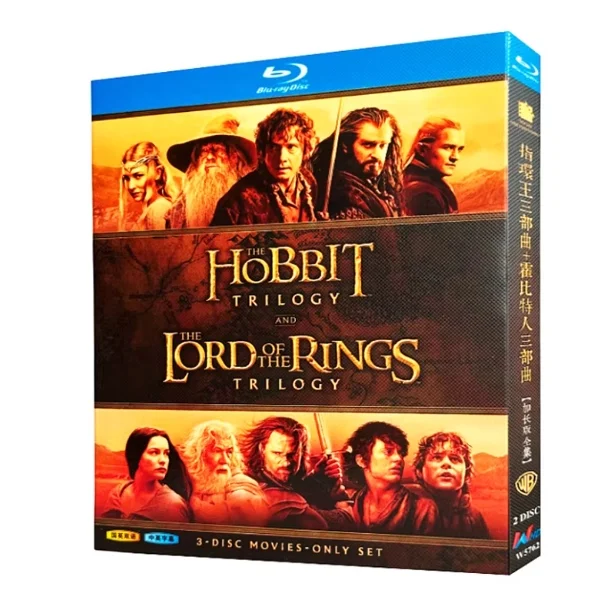 

Коллекционное издание фильмов на Blu-ray HD: Трилогия «Властелин колец» и тянутая в себя тетралогия «Хоббит», расширенная версия, полный комплект из 3 дисков