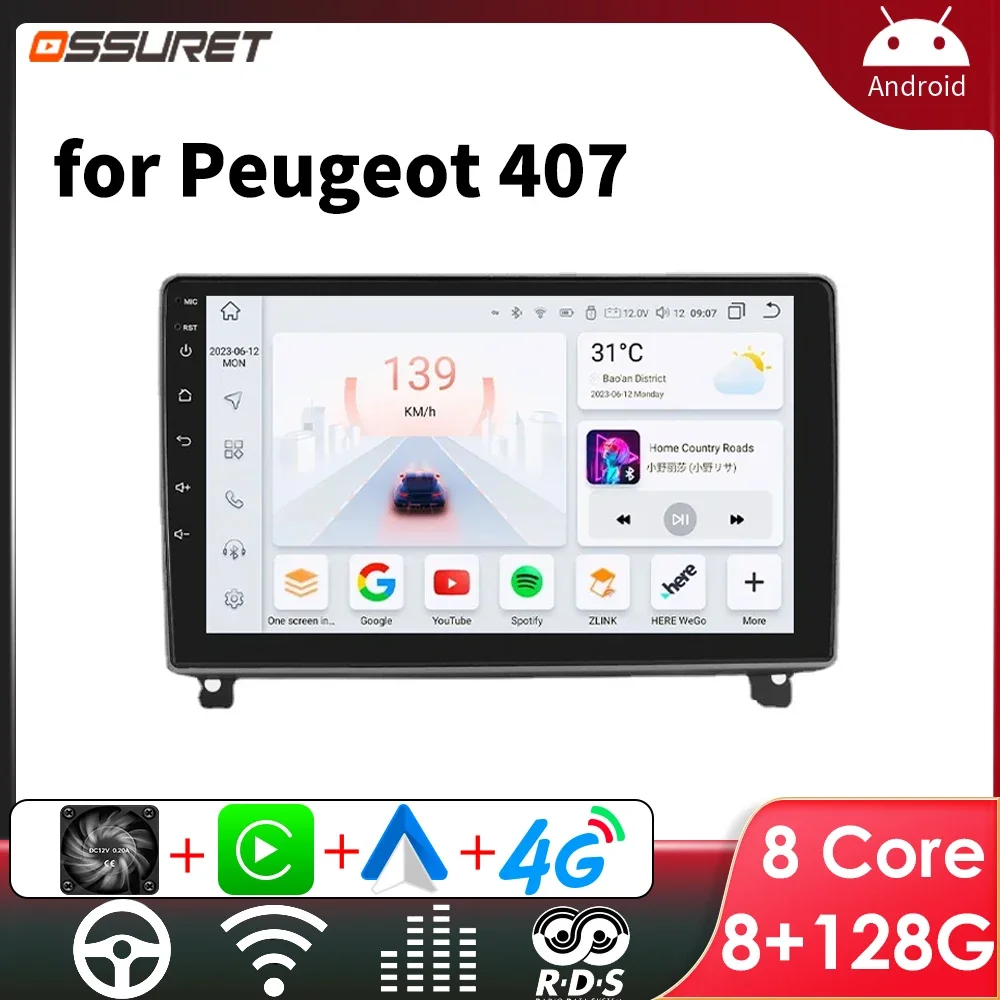 

Android Car Radio Stereo for Peugeot 407 cc 407sw 407CC 2004 2011 Car Multimedia Radio GPS Autoradio Video Carplay Touch Screen