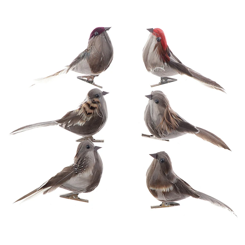 1pc künstlicher Vogels chaum lebhaft Feder Mini Meise Handwerk Vögel Emulation Dekoration Vogel Modell DIY künstlichen Spatz