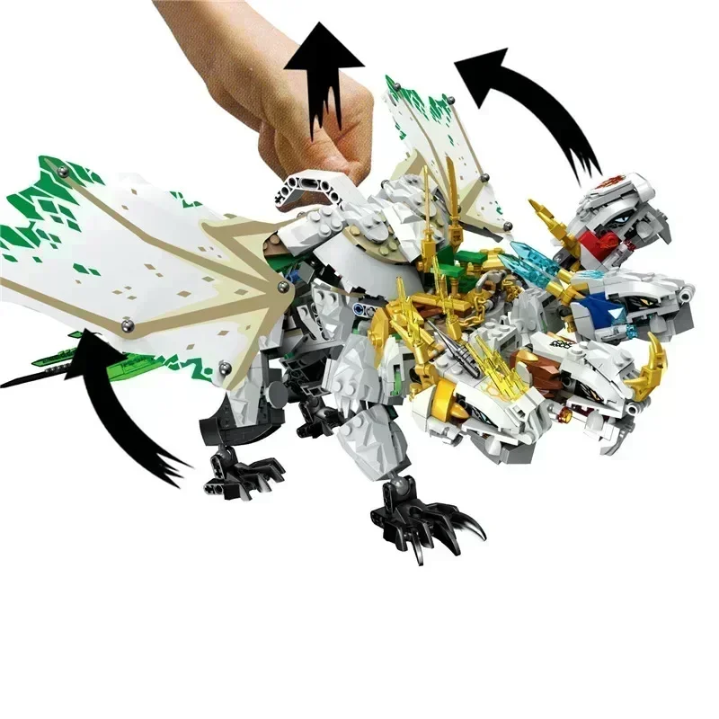 Zabawki klocki 951 sztuk Ultra Dragon latający Mecha Dragon transformacja klocki kompatybilne 70679 zabawki dla chłopców