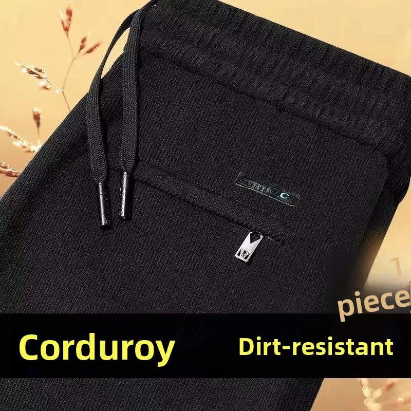 سراويل تقليدية للرجال Thiened فضفاضة تناسب ملابس العمل للشباب سراويل طويلة مخططة مقاس كبير سراويل مستقيمة الساق للخريف والشتاء Faion