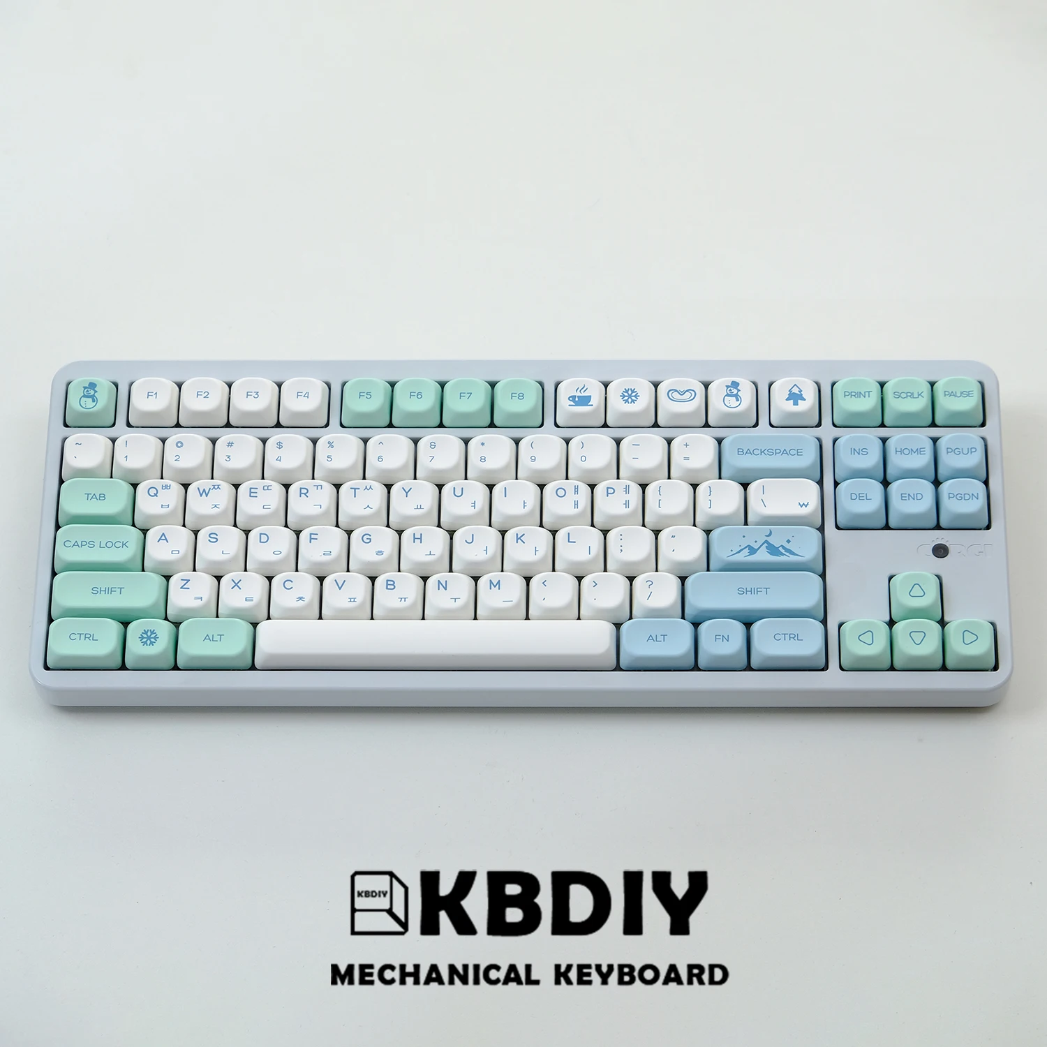 Imagem -04 - Kbdiy-coreano Snow Mountain Keycaps Grupo Bonito para Jogos de Teclado Mecânico Caps Iso Personalizado 141 Chaves Koa Pbt 61 64 75