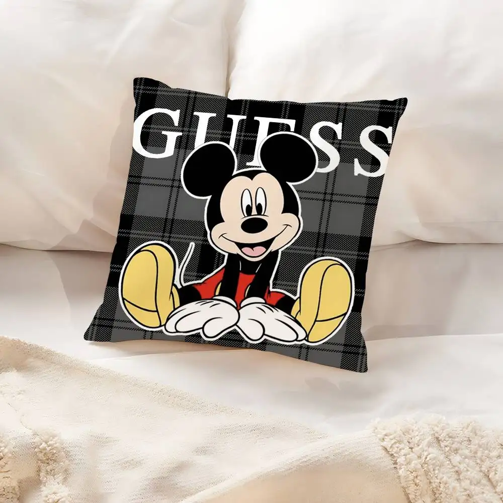 C-Disney M-Mickey Minnie G-GueSs كيس وسادة غطاء الوسادة لينة لطيف رمي كيس وسادة لسيارة أريكة المخدة البوليستر مع