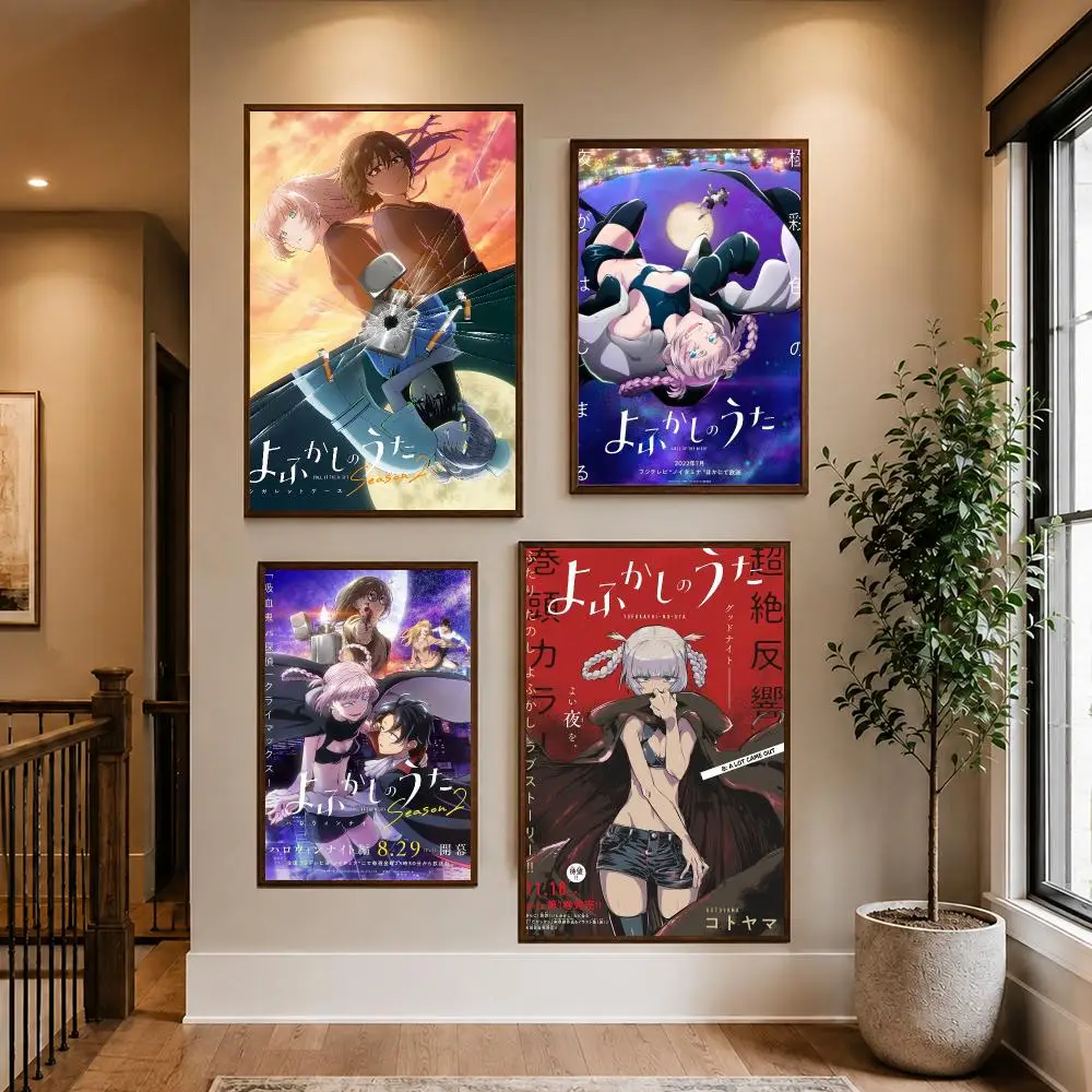 Anime C-Call of the Night Poster HD Waterproof PP Self-Adhesive Removable Wall Art Poster for Bedroom Cafe Gym Home Decor Gift