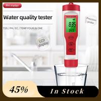 1 Piece 4-In-1 Digital Water Quality Tester PH/TDS/EC/Temperature Meter ABS For Pools Aquariums Drinking Water