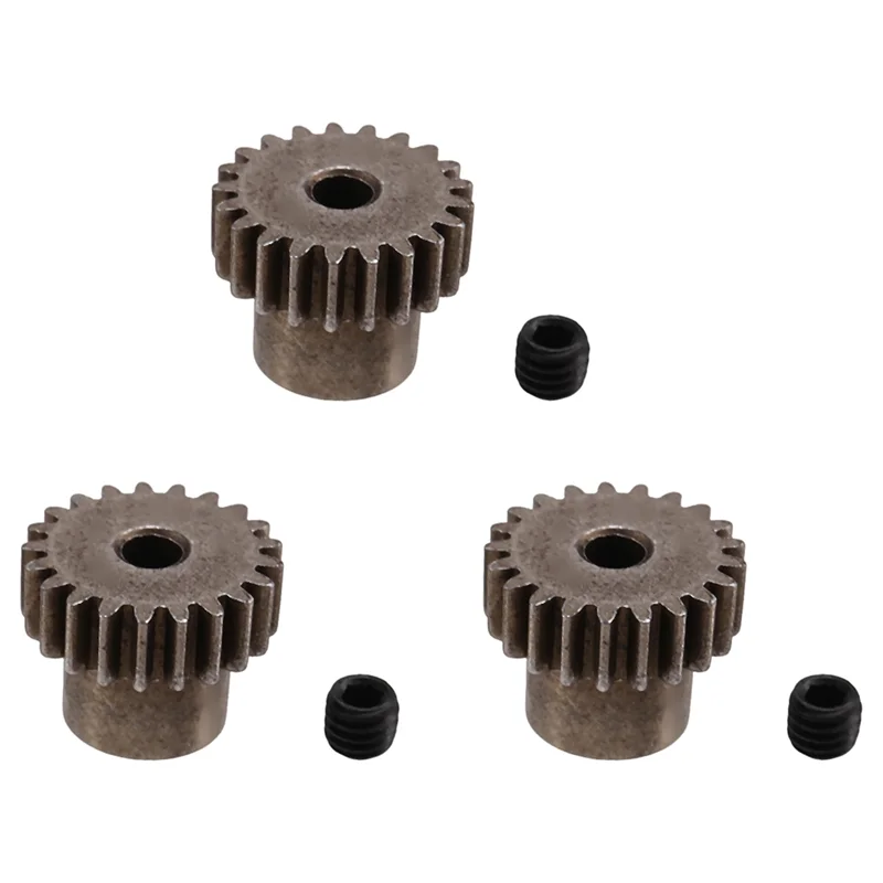 ABJL-3PCS 3.175Mm As Stalen Rondsel Motor Gear 32DP 48DP 64DP M0.6 Voor 1/10 1/8 RC Auto 3650 3660 Accessoires 21T