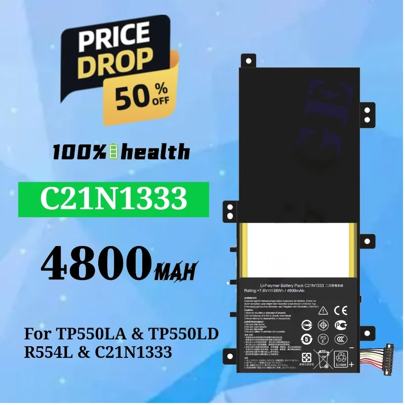 

C21N1333 4800mAh Laptop Battery for ASUS TP550LA/TP550LD/R554L Lithium Rechargeable Battery
