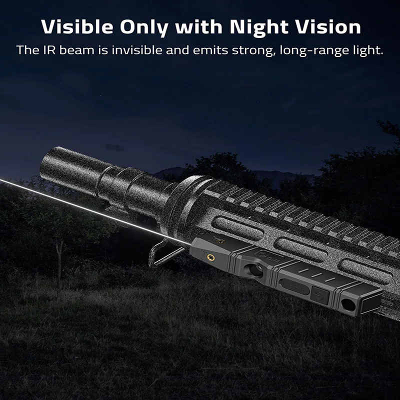 

Ultra Low-Profile IR Laser Sight for Hunting Rechargeable Sight Compatible with M-Lok Rail Featuring Strobe Modes