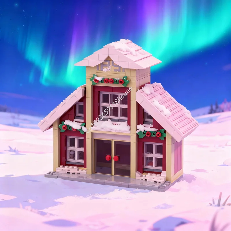 

657pcs MOC Icons Winter Village Train Station Model Building Blocks Architecture Toy Christmas Gifts Idea Education Brick