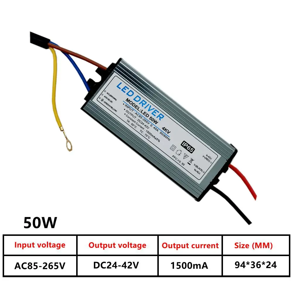 Imagem -05 - Impermeável Condução Transformador Led Light Power Supply Street Light Luz de Inundação Ip65 110v 220v 20w 30w 40w 50w Ip65