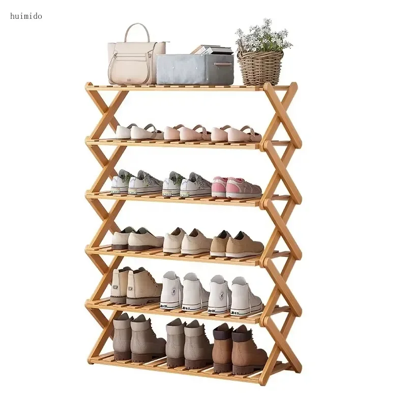 Bamboo Shoe Rack Stand Living Room Furniture Extendable Folding Shoe Rack Organizer High Heels Shoes Rack