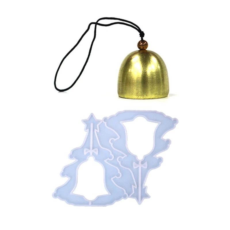 Silicone Christmas Crafts Mold Christmas Resin Silicone Mold Silicone DIY Craft Molds Golden Bell for Christmas Ornament Y08E