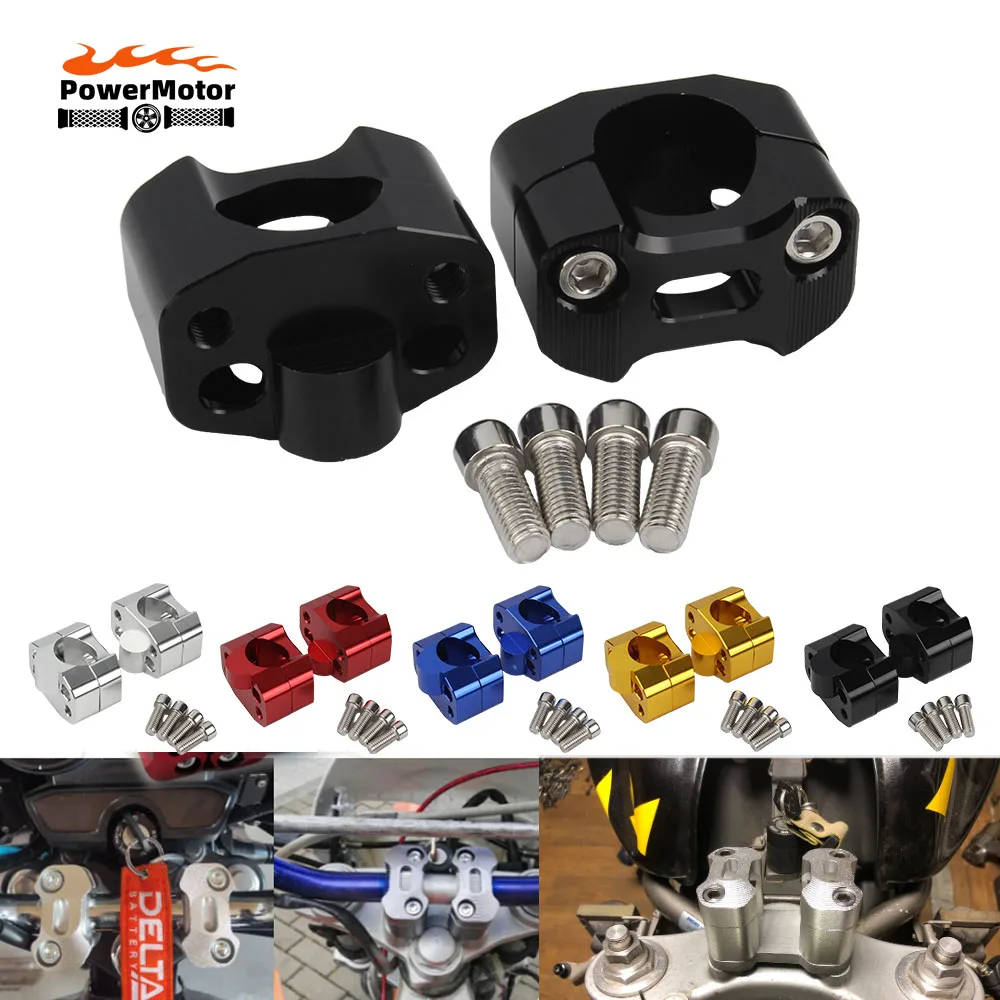 1 pair CNC 22mm 28mm Motorcycle Bar Clamps Handlebar risers Adapter for 7/8