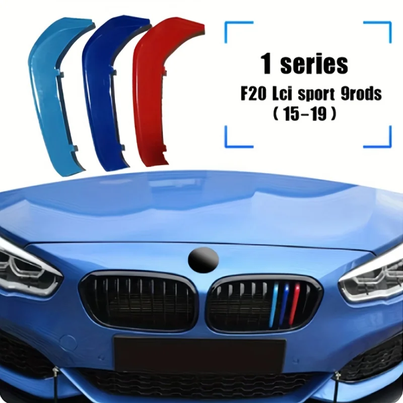 

Car front grille stripABSFence decorative strips are suitable for BMW1Department9Rod F20 2015-2019