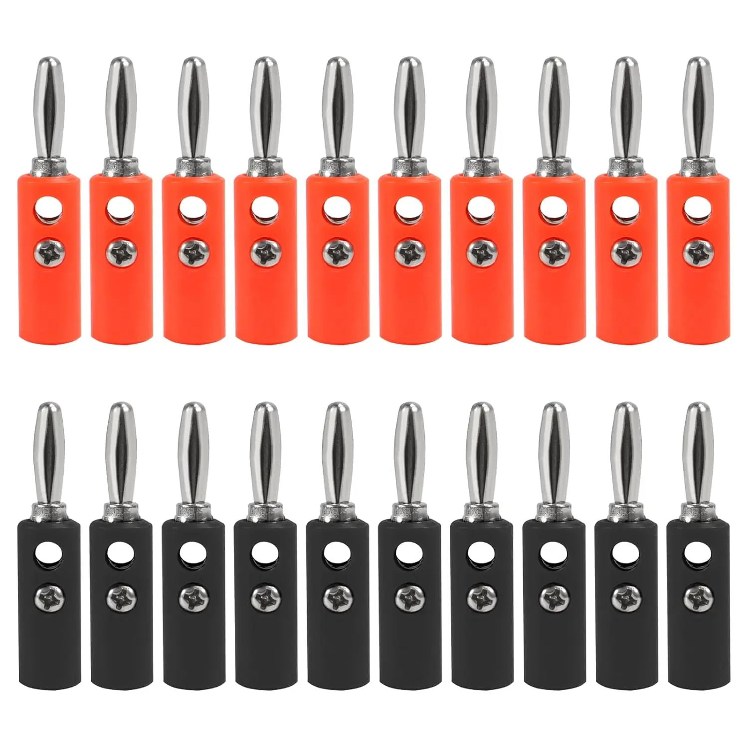 20pcs/10pcs 4mm Banana Plug Audio Speaker Cable Connector Male Audio Speaker Cable Connector Support 12 AWG to 20 AWG Wires