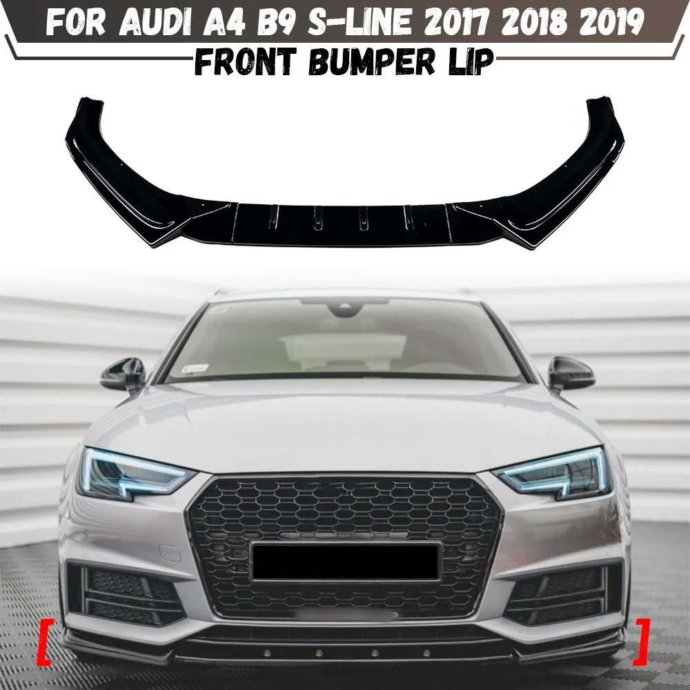 Para-choque dianteiro divisor lábio difusor corpo kit spoiler guarda divisor protetor guarnição para audi a4 b9 s-line 2017 2018 2019