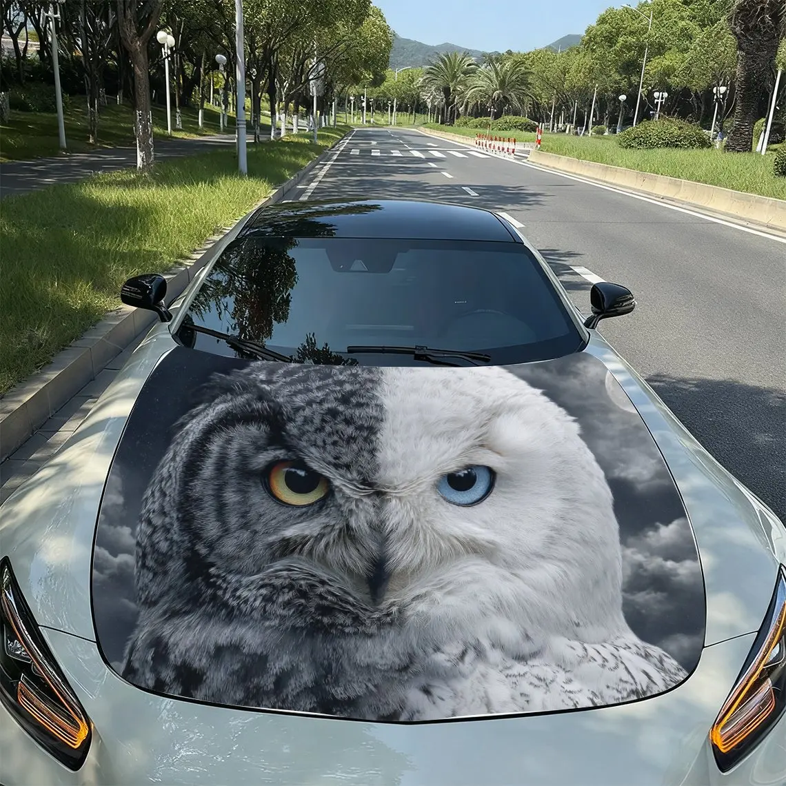 

Close Up Of Owl Car Hood Sticker-UV Resistant And Waterproof Decoration,stylish Design,easy To Stick/remove,durable And Glossy S