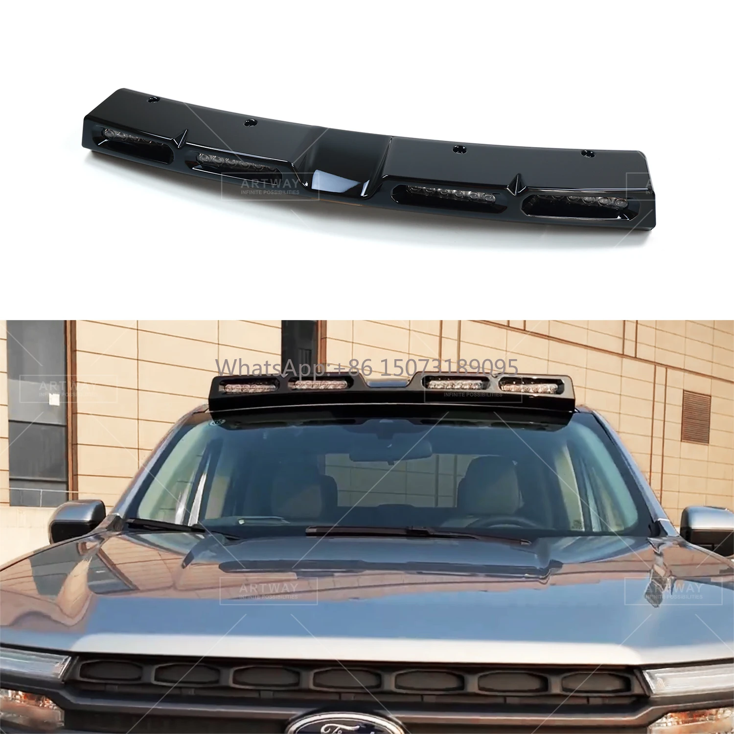 

Запасные части для модификации автомобиля, 4-светодиодный передний верхний спойлер на крышу, фонари на крыше для Ford Maverick, светильник на крыше, спойлер